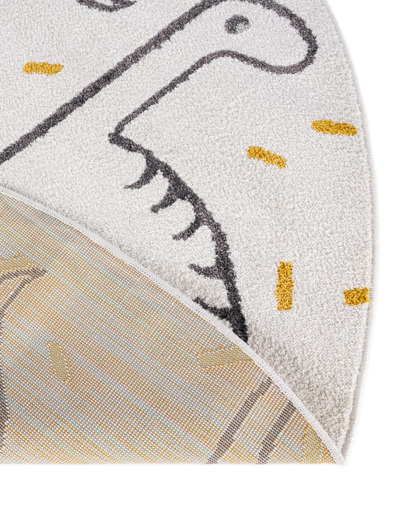 Playful Patterns Collection Area Rug -  Jamboree Round Ivory  lifestyle 37