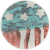 Playful Patterns Collection Area Rug -  Zany Round Red and Blue  lifestyle 20