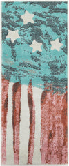 Playful Patterns Collection Area Rug -  Zany Runner Red and Blue  lifestyle 21