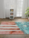Playful Patterns Collection Area Rug -  Zany Rectangle Red and Blue  lifestyle 4