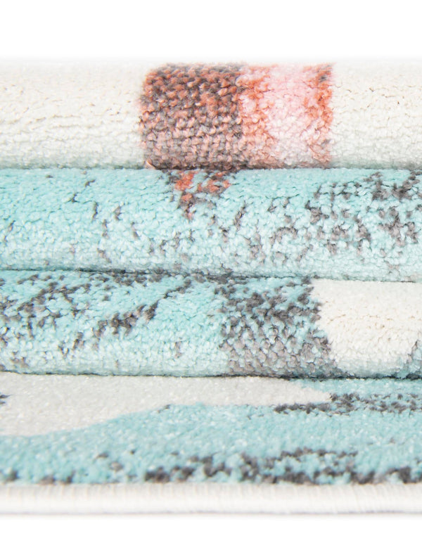Playful Patterns Collection Area Rug -  Zany Rectangle Red and Blue  lifestyle 14