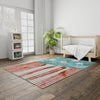 Playful Patterns Collection Area Rug -  Zany Rectangle Red and Blue  lifestyle 17