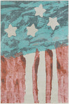 Wonder Tykes Collection Area Rug -  Zany Rectangle Red and Blue  lifestyle 2