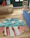 Playful Patterns Collection Area Rug -  Zany Round Red and Blue  lifestyle 22