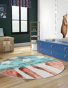 Playful Patterns Collection Area Rug -  Zany Round Red and Blue  lifestyle 24