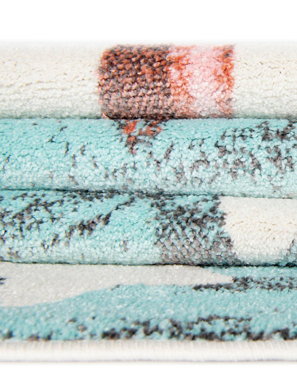 Playful Patterns Collection Area Rug -  Zany Round Red and Blue  lifestyle 47