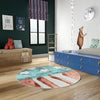 Playful Patterns Collection Area Rug -  Zany Round Red and Blue  lifestyle 52