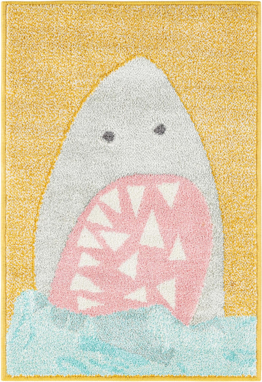 Playful Patterns Collection Area Rug -  Whimsical Rectangle Yellow Main