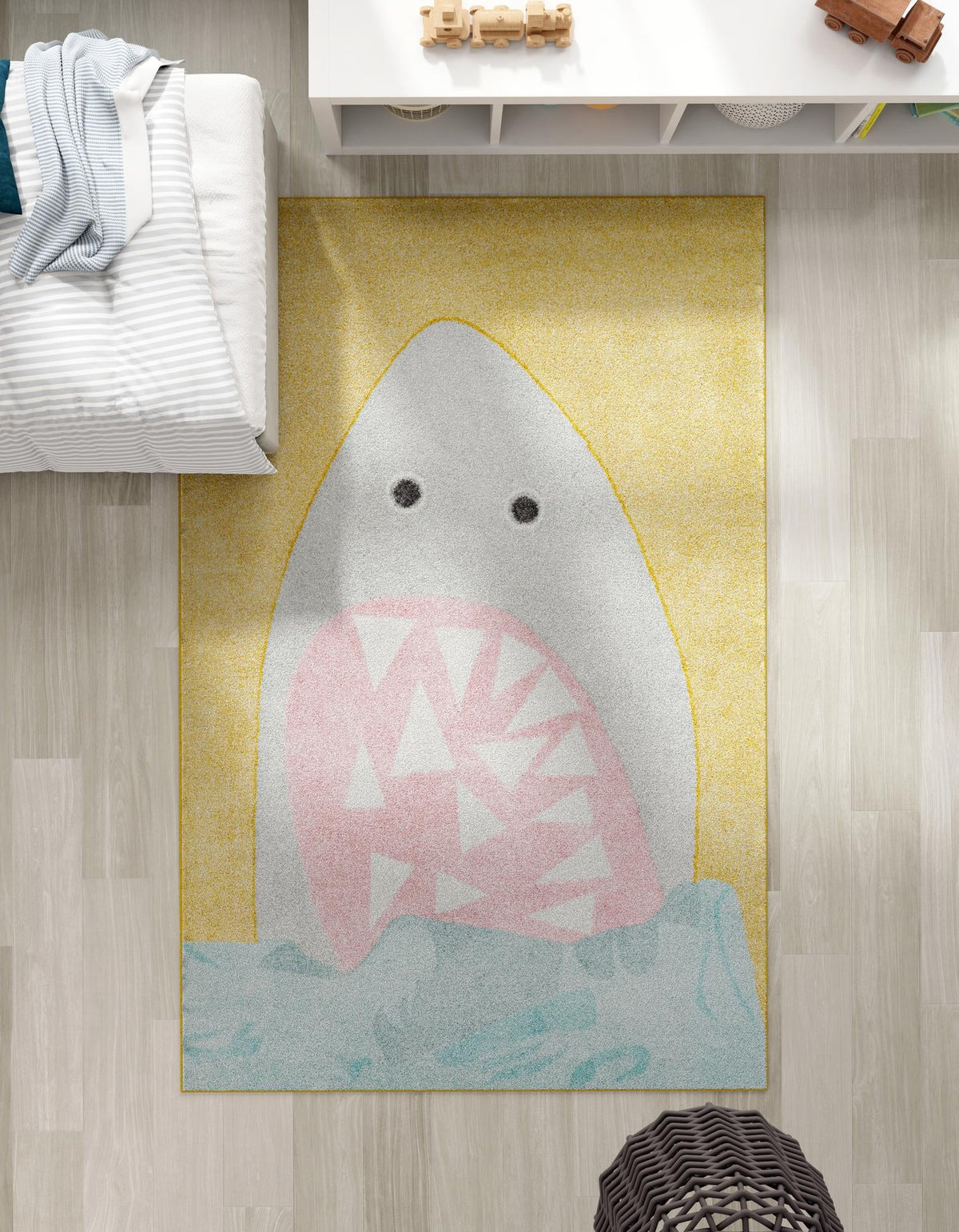 Playful Patterns Collection Area Rug -  Whimsical Rectangle Yellow  lifestyle 15