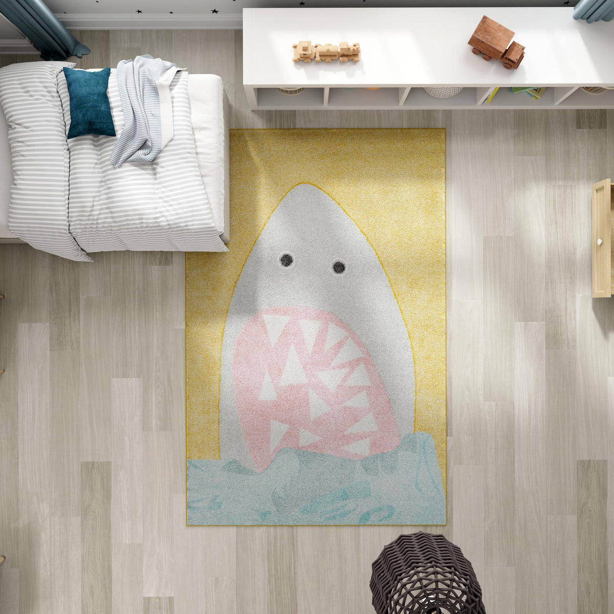 Playful Patterns Collection Area Rug -  Whimsical Rectangle Yellow  lifestyle 19