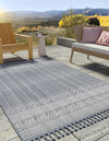 Sustainable Nomad Terrace Collection Area Rug - Reef Rectangle Cool Gray  lifestyle 6