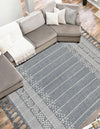 Sustainable Nomad Terrace Collection Area Rug - Reef Rectangle Cool Gray  lifestyle 27