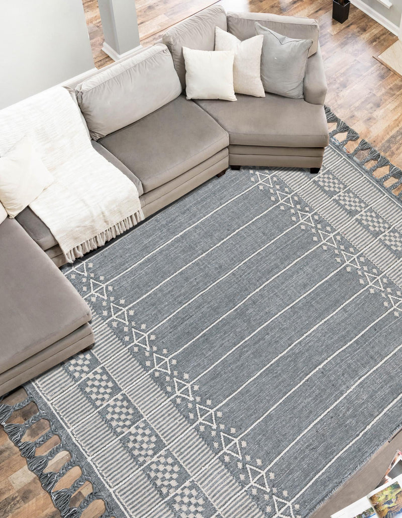 Sustainable Nomad Terrace Collection Area Rug - Reef Rectangle Cool Gray  lifestyle 27