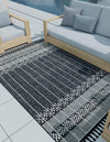 Sustainable Nomad Terrace Collection Area Rug - Reef Rectangle Charcoal Black  lifestyle 14