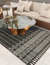 Sustainable Nomad Terrace Collection Area Rug - Reef Rectangle Charcoal Black  lifestyle 48