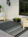 Sustainable Nomad Terrace Collection Area Rug - Reef Rectangle Charcoal Black  lifestyle 65