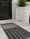 Sustainable Nomad Terrace Collection Area Rug - Reef Runner Charcoal Black  lifestyle 149