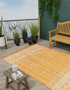 Sustainable Nomad Terrace Collection Area Rug - Reef Rectangle Mustard Yellow  lifestyle 8