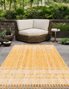 Sustainable Nomad Terrace Collection Area Rug - Reef Rectangle Mustard Yellow  lifestyle 20