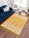 Sustainable Nomad Terrace Collection Area Rug - Reef Rectangle Mustard Yellow  lifestyle 21