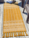 Sustainable Nomad Terrace Collection Area Rug - Reef Runner Mustard Yellow  lifestyle 53