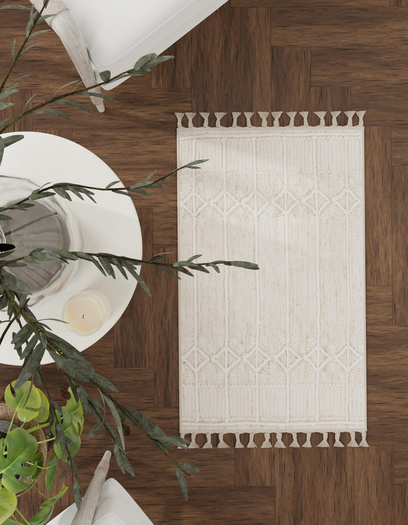 Sustainable Nomad Terrace Collection Area Rug - Reef Rectangle Ivory  lifestyle 36