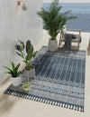 Sustainable Nomad Terrace Collection Area Rug - Reef Rectangle Navy Blue  lifestyle 9