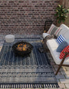 Sustainable Nomad Terrace Collection Area Rug - Reef Rectangle Navy Blue  lifestyle 37