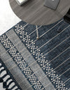 Sustainable Nomad Terrace Collection Area Rug - Reef Rectangle Navy Blue  lifestyle 43