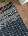 Sustainable Nomad Terrace Collection Area Rug - Reef Rectangle Navy Blue  lifestyle 55