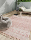 Sustainable Nomad Terrace Collection Area Rug - Reef Rectangle SOFT PINK  lifestyle 17