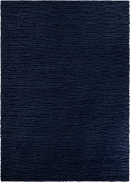 Auckland Stripes Wool Collection Area Rug - Waitomo Rectangle Navy Blue Main