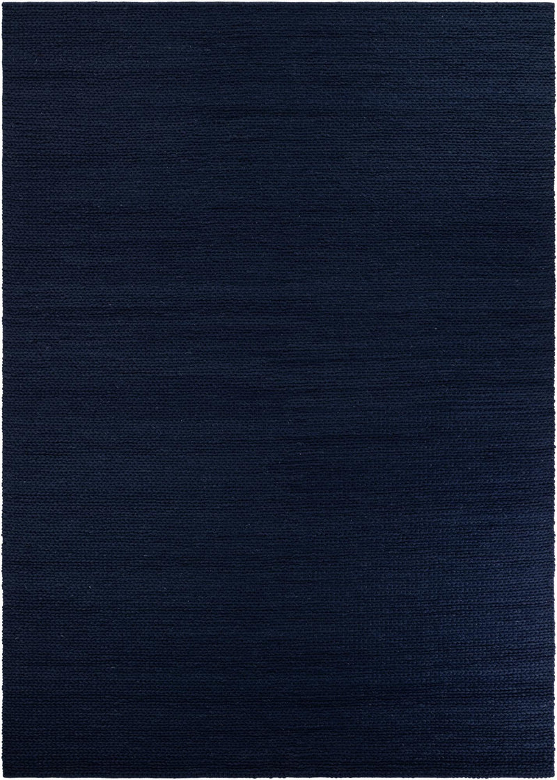Auckland Stripes Wool Collection Area Rug - Waitomo Rectangle Navy Blue Main