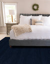 Auckland Stripes Wool Collection Area Rug - Waitomo Rectangle Navy Blue  lifestyle 10