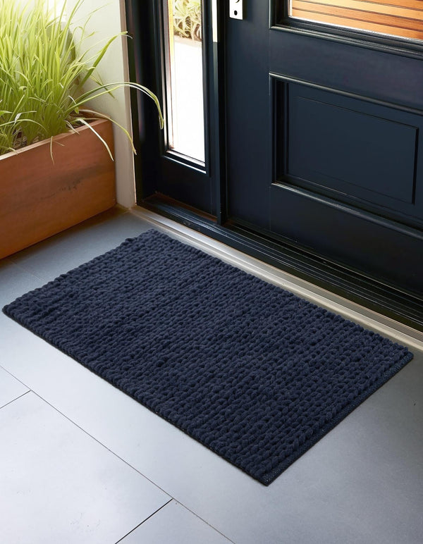 Auckland Stripes Wool Collection Area Rug - Waitomo Rectangle Navy Blue  lifestyle 28
