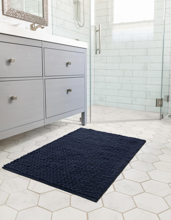 Auckland Stripes Wool Collection Area Rug - Waitomo Rectangle Navy Blue  lifestyle 31