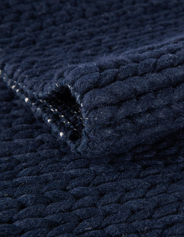 Auckland Stripes Wool Collection Area Rug - Waitomo Rectangle Navy Blue  lifestyle 37