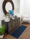 Auckland Stripes Wool Collection Area Rug - Waitomo Runner Navy Blue  lifestyle 111