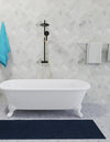 Auckland Stripes Wool Collection Area Rug - Waitomo Runner Navy Blue  lifestyle 122
