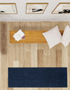 Auckland Stripes Wool Collection Area Rug - Waitomo Runner Navy Blue  lifestyle 136