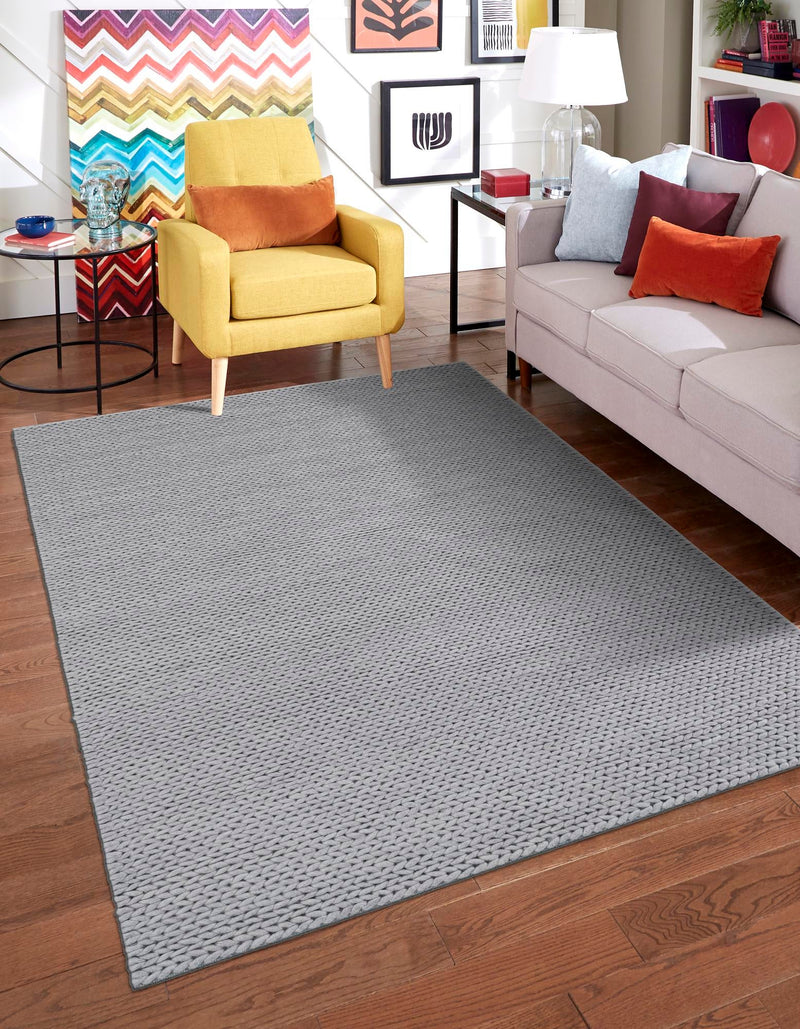 Auckland Stripes Wool Collection Area Rug - Waitomo Rectangle Space Gray  lifestyle 5