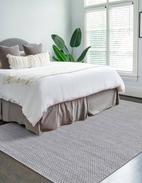 Auckland Stripes Wool Collection Area Rug - Waitomo Rectangle Space Gray  lifestyle 11