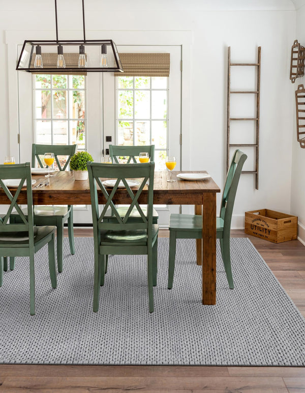 Auckland Stripes Wool Collection Area Rug - Waitomo Rectangle Space Gray  lifestyle 17