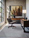 Auckland Stripes Wool Collection Area Rug - Waitomo Rectangle Space Gray  lifestyle 23