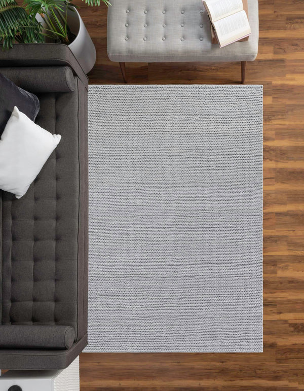 Auckland Stripes Wool Collection Area Rug - Waitomo Rectangle Space Gray  lifestyle 65