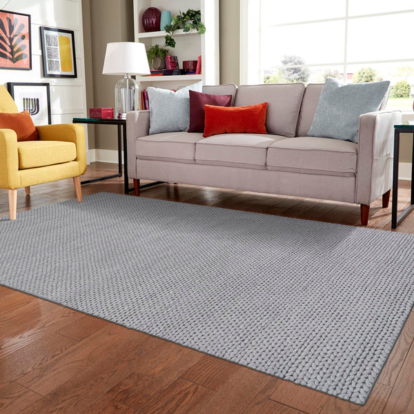 Auckland Stripes Wool Collection Area Rug - Waitomo Rectangle Space Gray  lifestyle 70