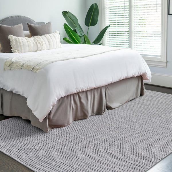 Auckland Stripes Wool Collection Area Rug - Waitomo Rectangle Space Gray  lifestyle 72