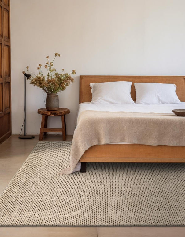 Auckland Stripes Wool Collection Area Rug - Waitomo Rectangle Taupe  lifestyle 15