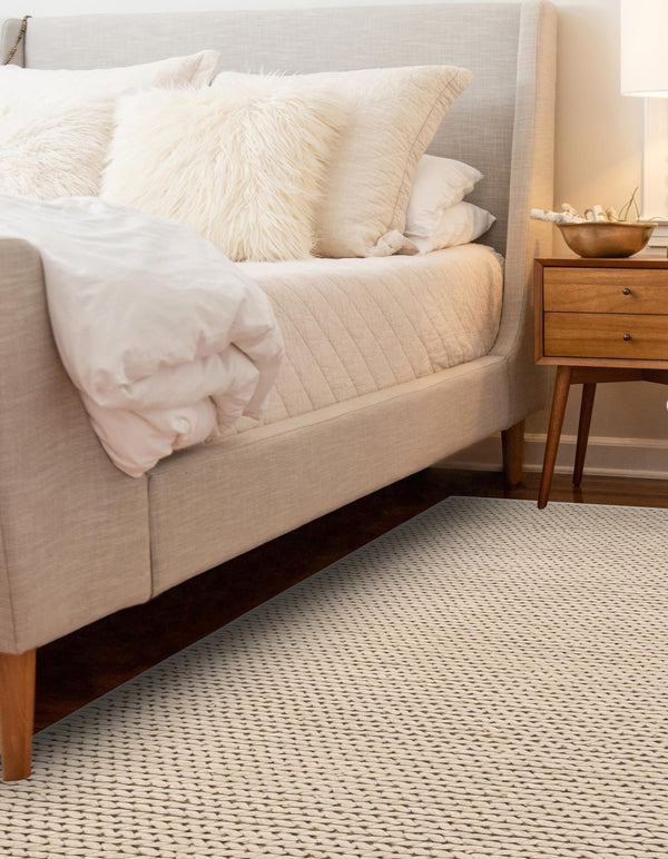 Auckland Stripes Wool Collection Area Rug - Waitomo Rectangle Taupe  lifestyle 19
