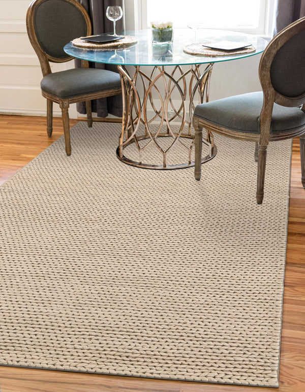 Auckland Stripes Wool Collection Area Rug - Waitomo Rectangle Taupe  lifestyle 27